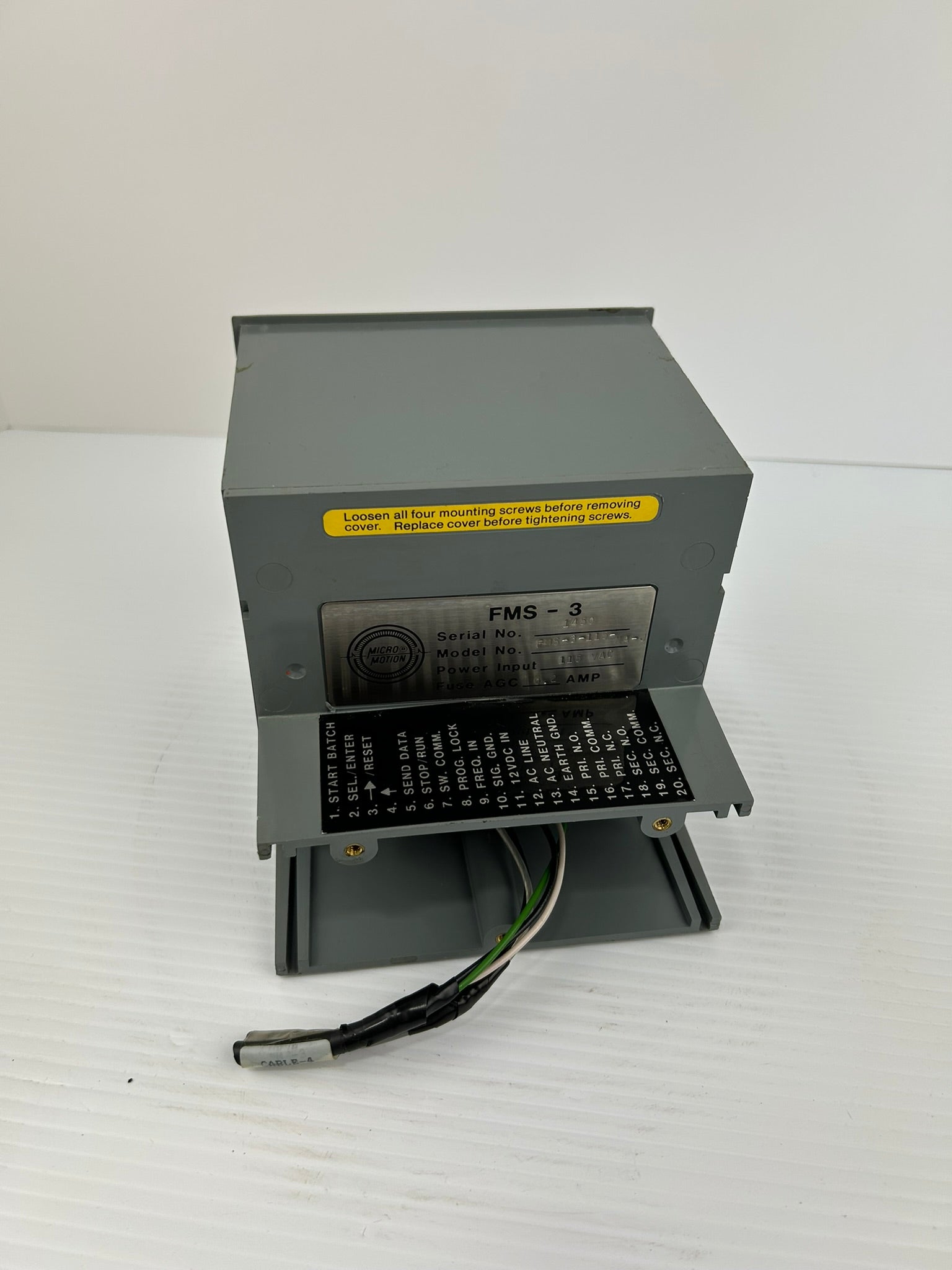 Micro Motion FMS-3 Flow Monitoring System Power Input FMS-3-115-NA-J 115VAC