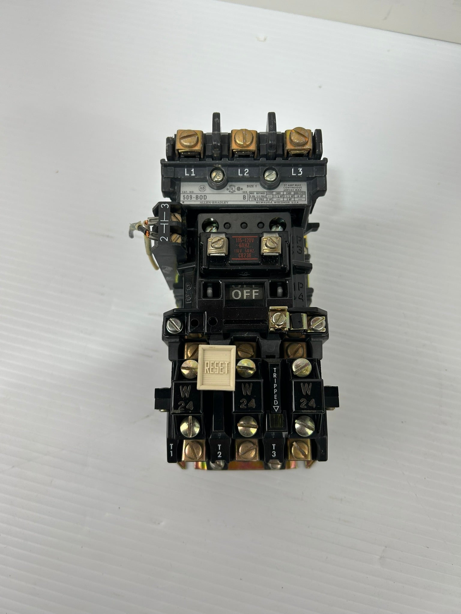 Allen Bradley 509-B0D Motor Starter Series B Size 1 with 595-A Series B