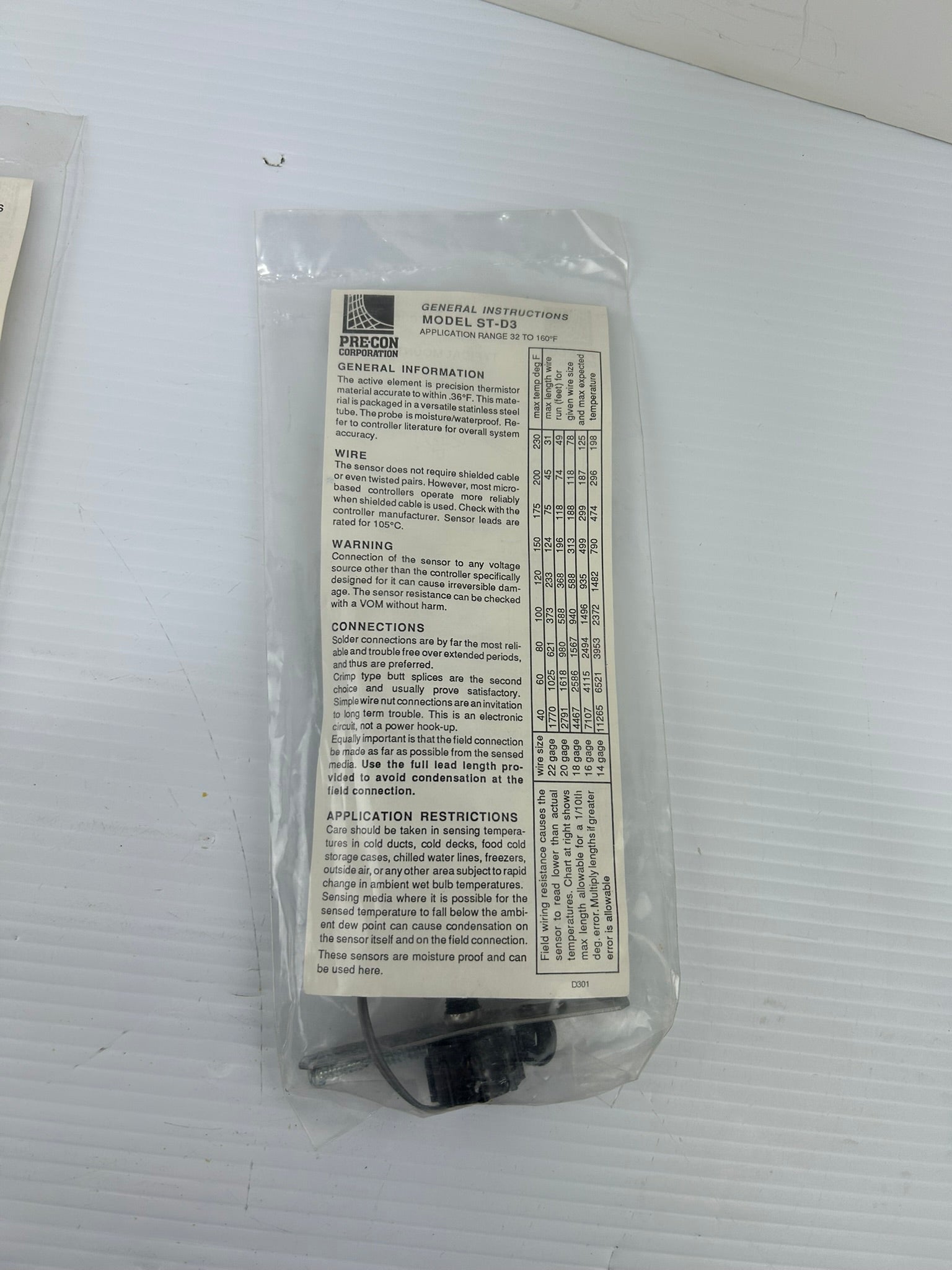 Pre-Con Corp. ST-D3 Temperature Sensor - Lot of 3