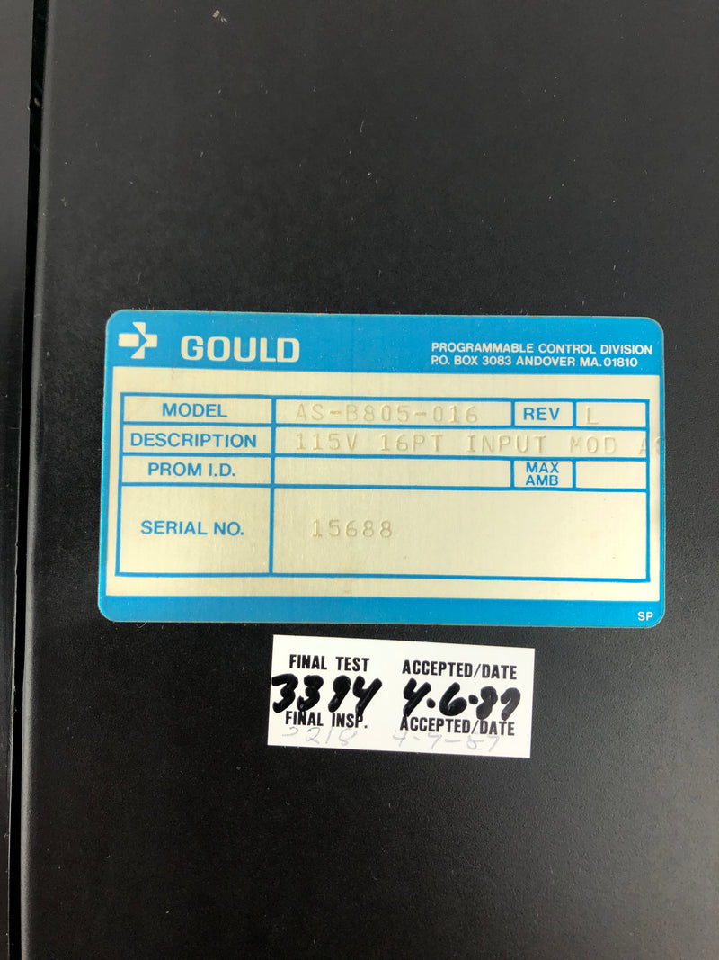 Gould AS-B805-016 16PT Input Module Rev. L 115V