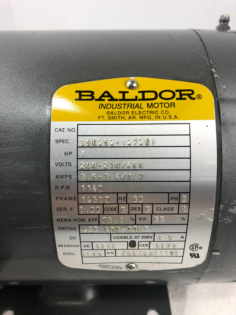 Baldor 35Q22-1272G1 Motor 1HP 1140RPM 3PH 145TZ