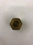 7/8" Brass Hex Nut - Inside Diameter 3/4"