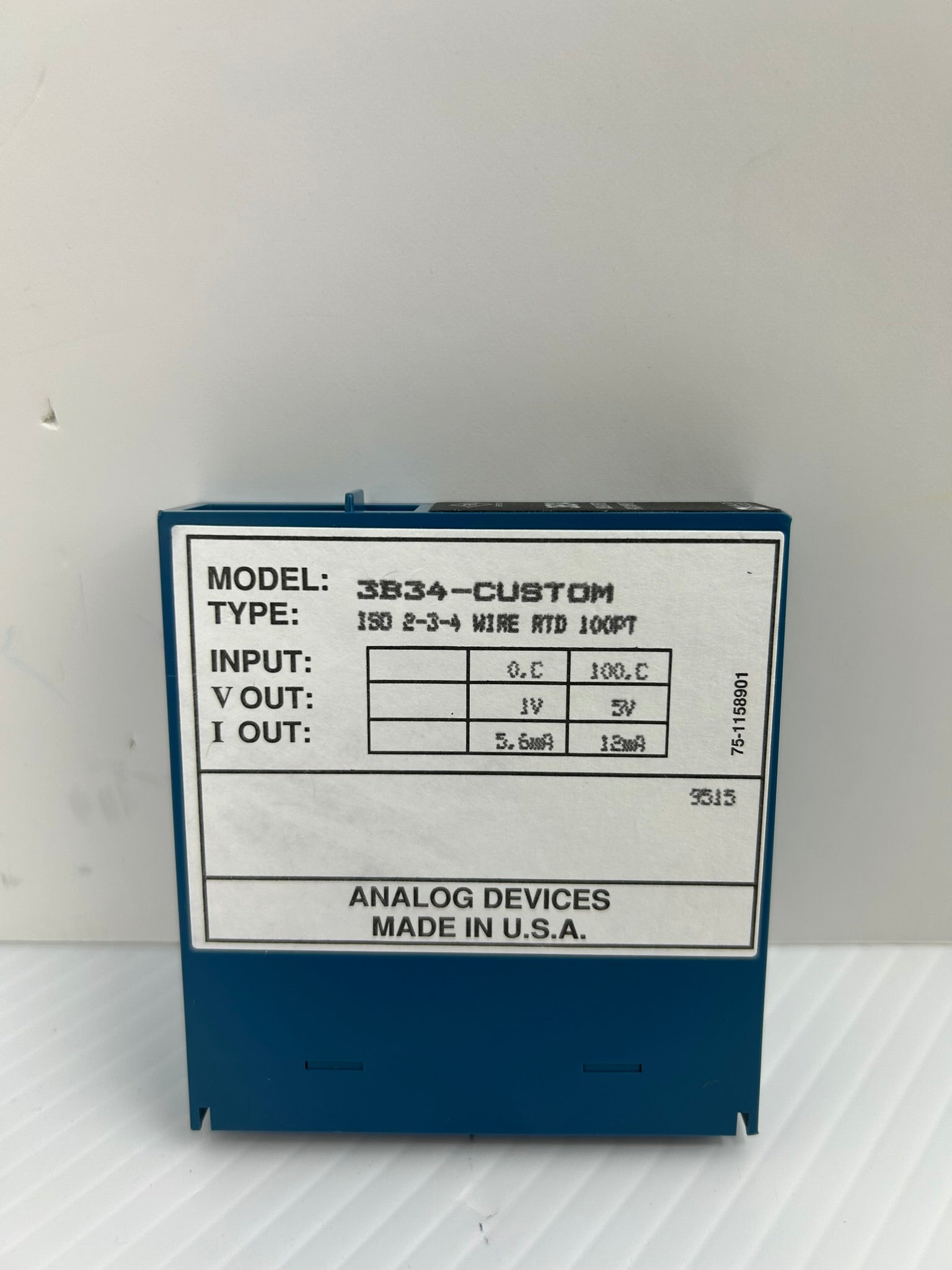 Analog Devices 3B34-CUSTOM Isolated RTD Input Module 12mA 5V