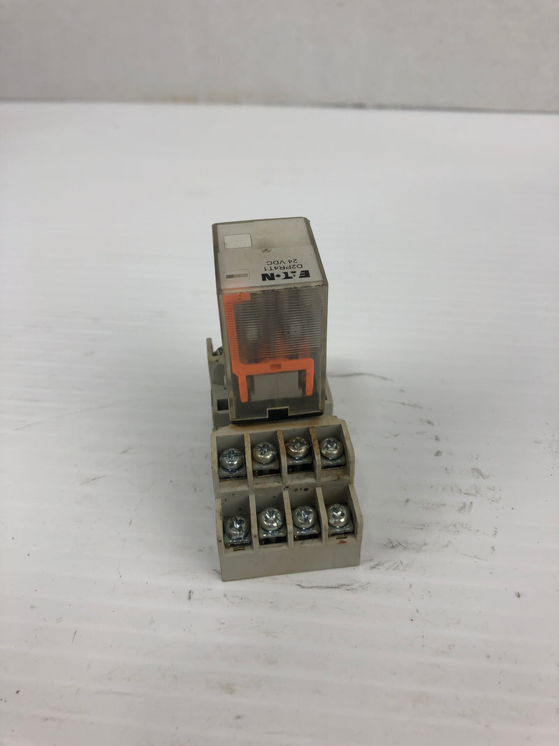 Eaton D2PR4T1 Relay with Base Socket D2PA6 Series B1