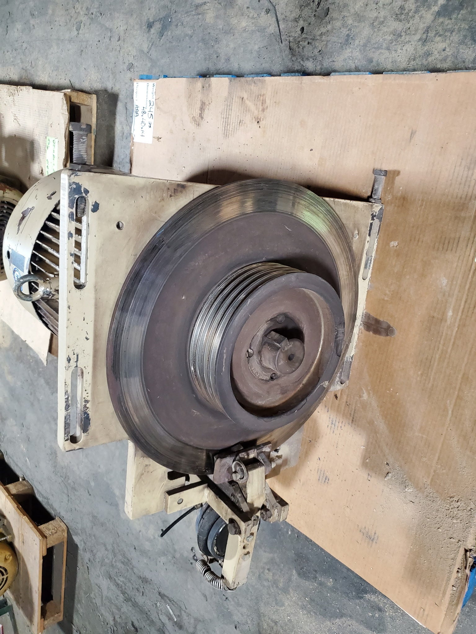 Leeson 150097-60 Motor 50HP 3PH 365T 1180RPM with Belt Drive Clutch Assembly