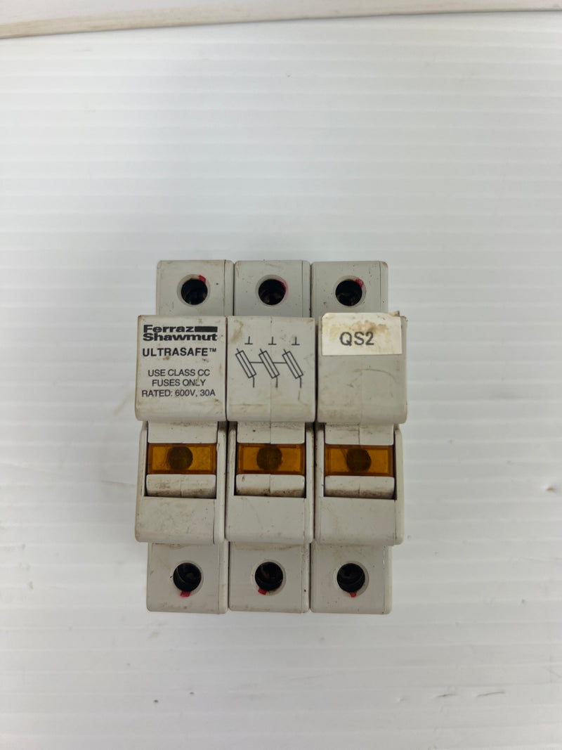 Ferraz Shawmut USCC3I Fuse Holder Y218038 600V 30A 3P - Lot of 3