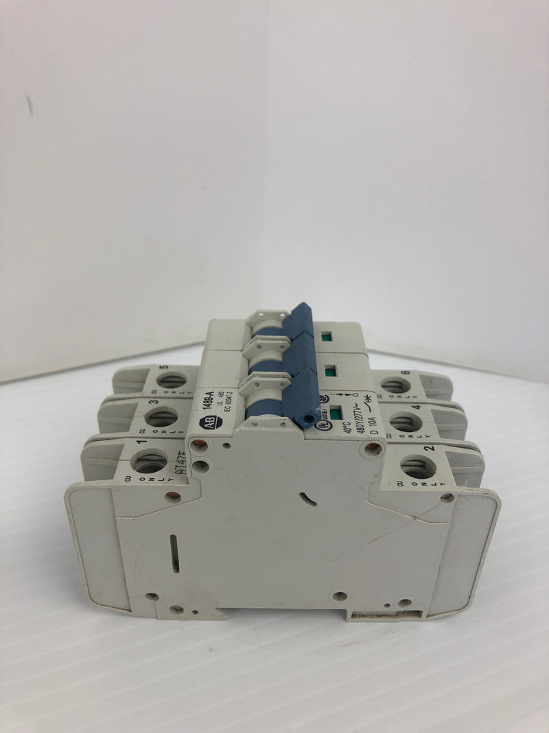 Allen-Bradley 1489-A3D100 Circuit Breaker Ser. A 415V 10A 3P 50/60Hz