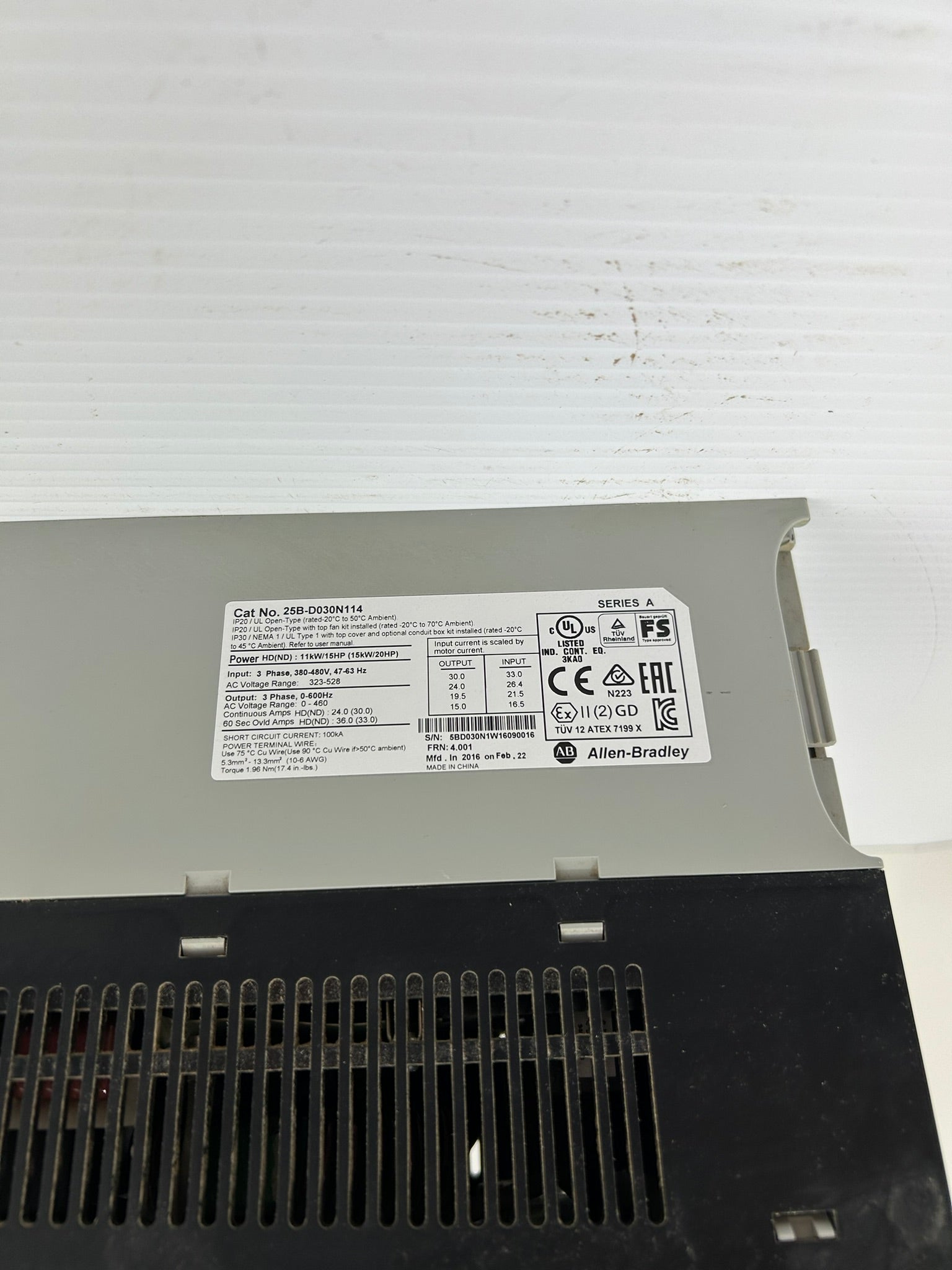 Allen Bradley 25B-D030N114 PowerFlex 525 Power Module AC Drive Series A