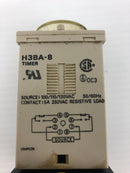 Omron H3BA-8 Timer Relay with Base 0-5 Sec & 0-10 Sec 250V 5A 50/60Hz - Lot of 2