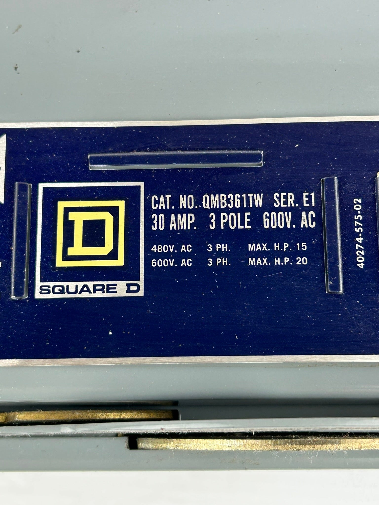 Square D QMB361TW Panel Board QMB Branch Switch 30 Amps 3 Pole 600VAC Series E1