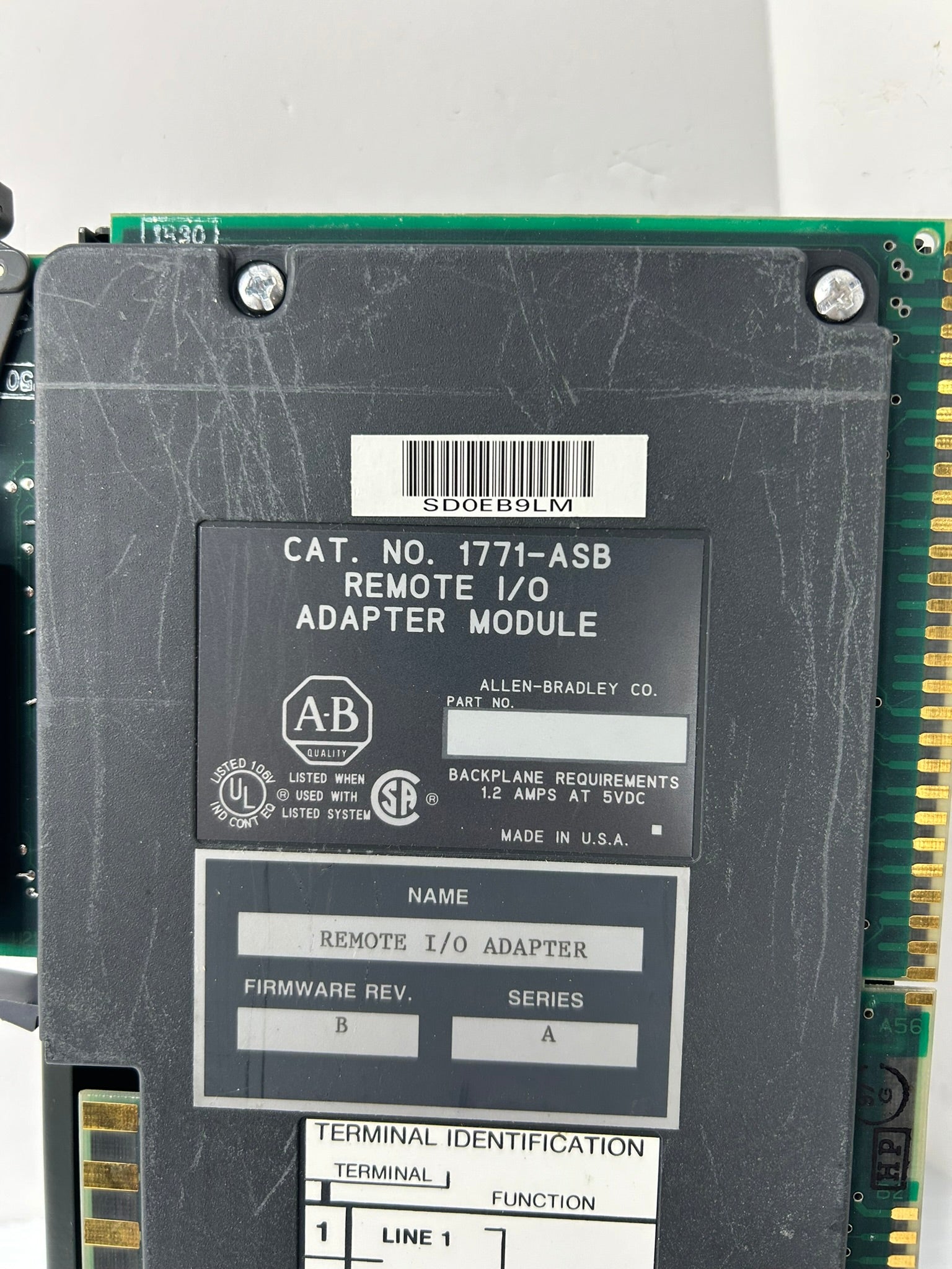 Allen-Bradley 1771-ASB Remote I/O Adapter Module Series A Rev B