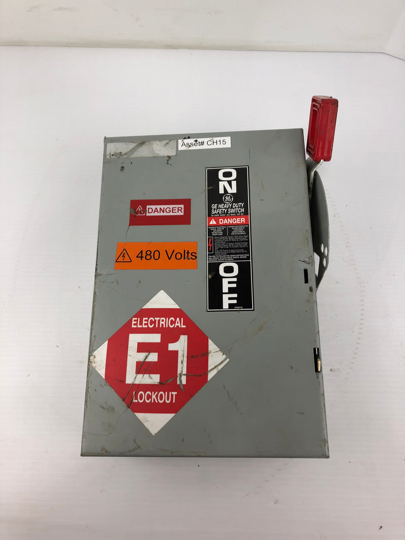 GE TH3361 Model 10 Heavy Duty Safety Switch with (3) Fusetron Fuses FRS20 480V