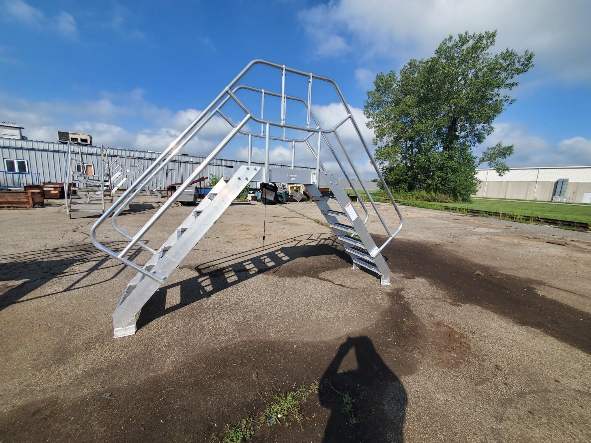 Cotterman Aluminum Crossover Bridge Ladder Platform Stairs & Handrails 129" L
