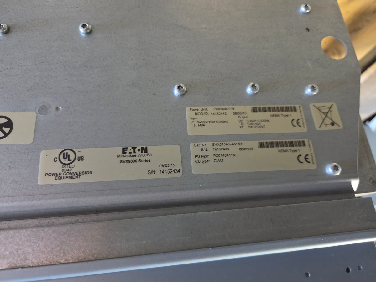 Eaton SVX9000 VFD Drive SVX075A1-4A1N1 NEMA Type 1 PX0140411N 3PH 500V 140A