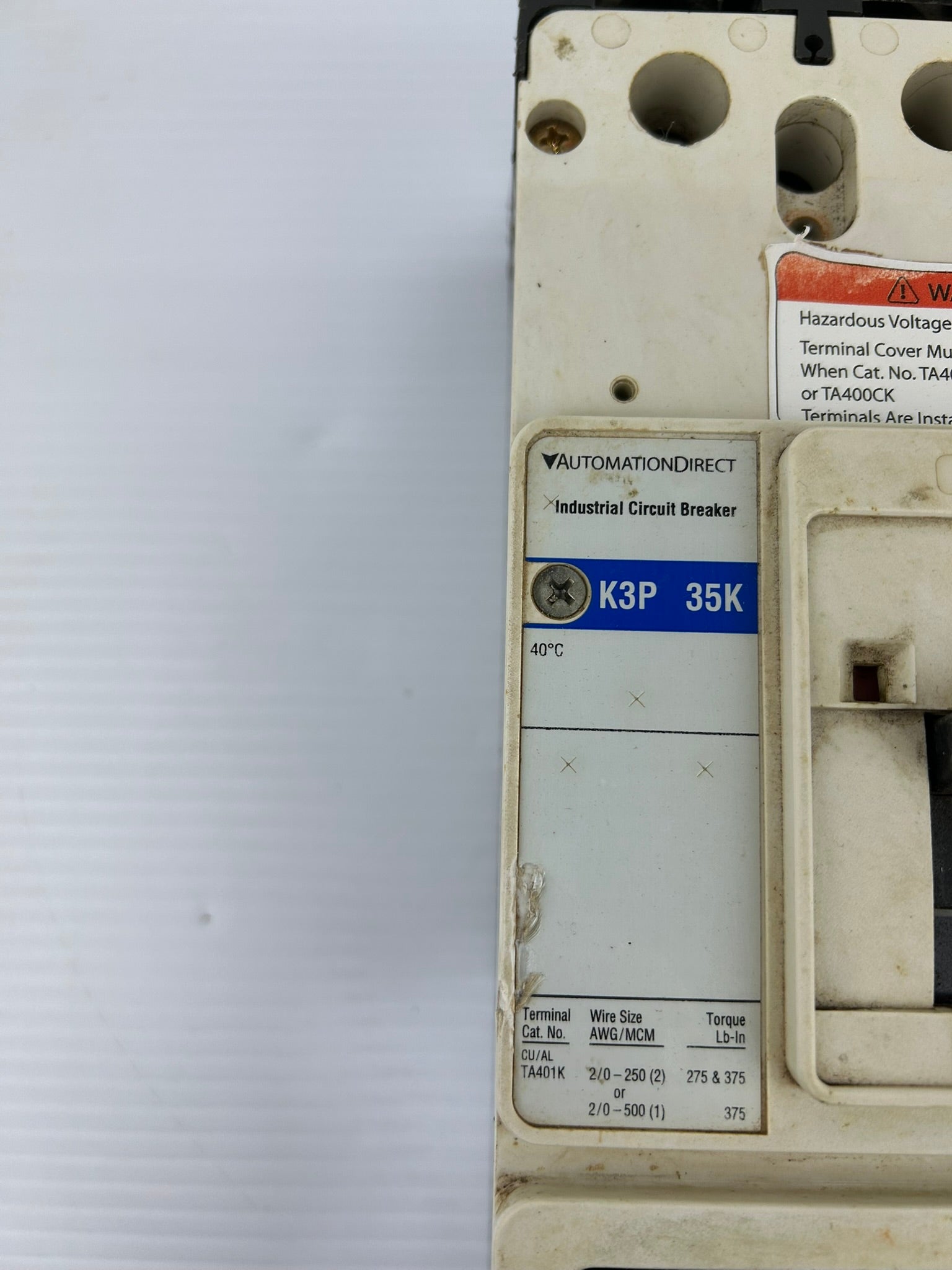 Automation Direct K3P 35K 3 Pole Circuit Breaker CU/AL TA401K