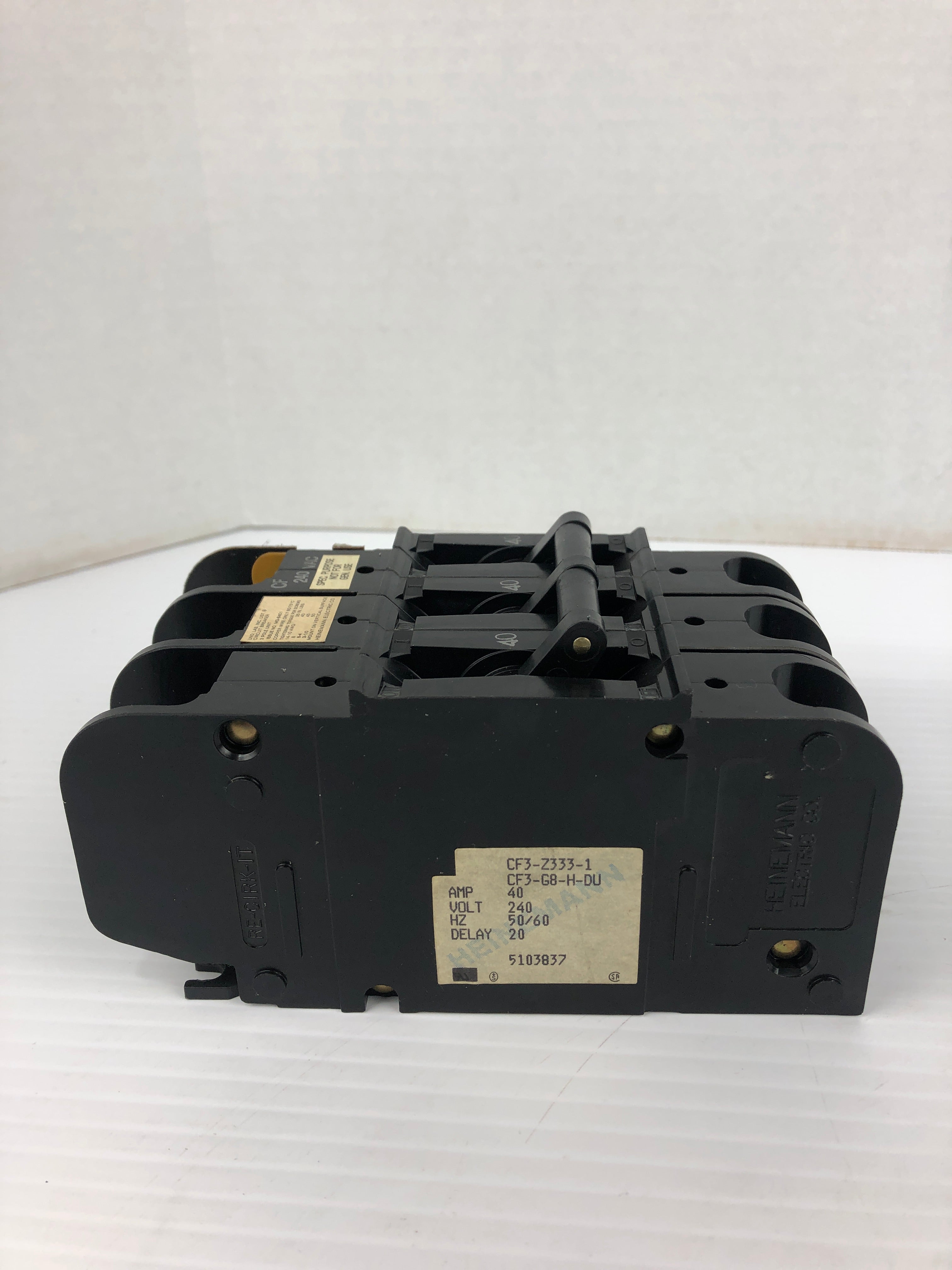 Heinemann CF3-2333-1 Circuit Breaker 240V 40A 3P CF3-G8-H-DU