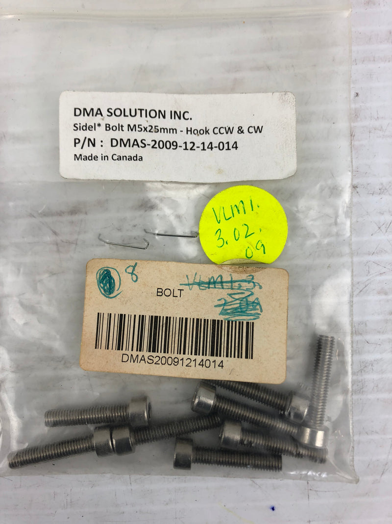 DMA Solutions DMAS20091214014 Bolts M5X25MM - Lot of 30