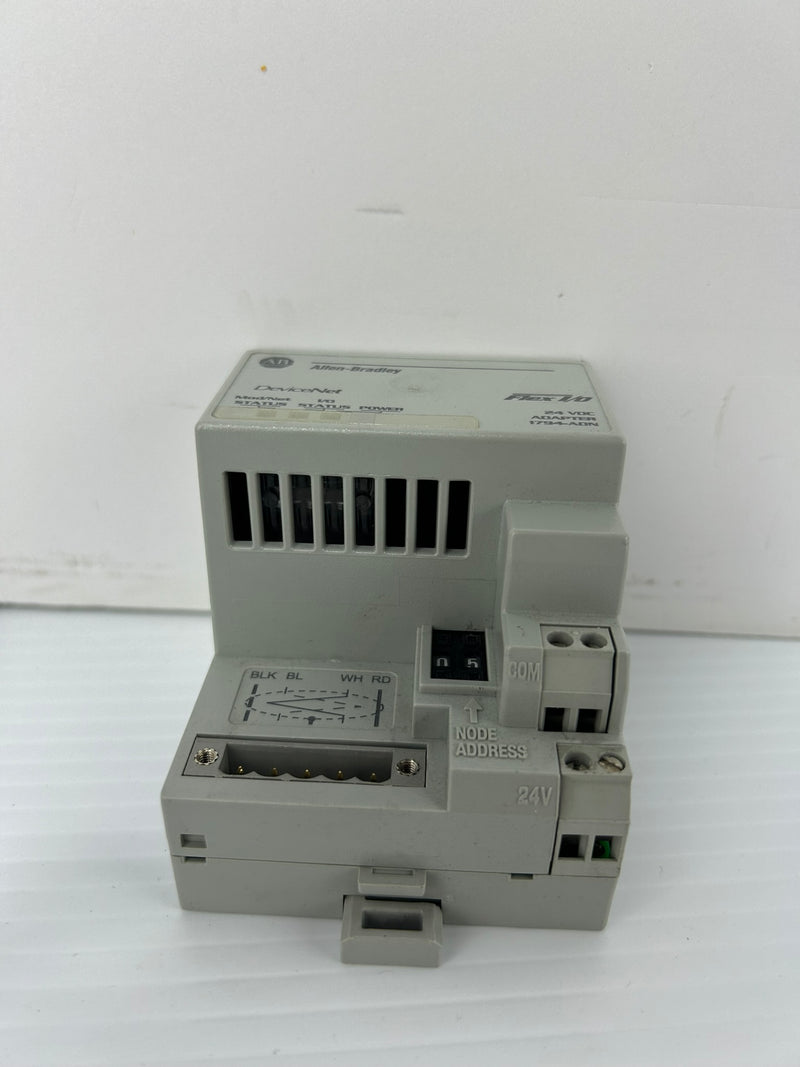 Allen-Bradley 1794-ADN DeviceNet Flex I/O Adapter Ser B Rev A01 F/W REV F 24VDC