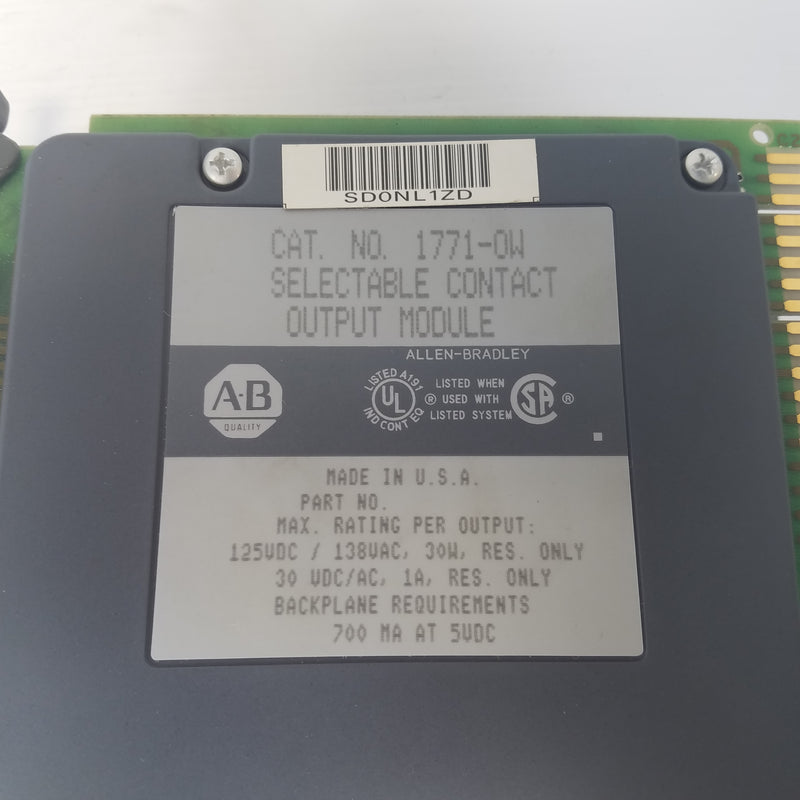 Allen-Bradley 1771-OW Selectable Contact Output Module PLC