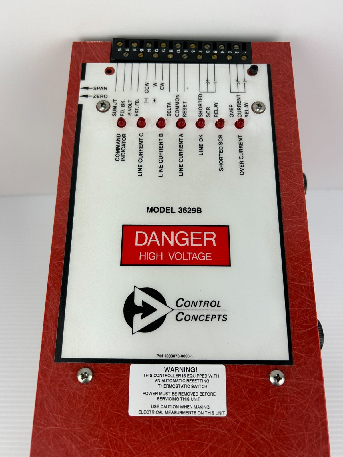 Control Concepts 3629B-V-480V-120A-4/20mA SCR Power Controller 480VAC 120A 3PH