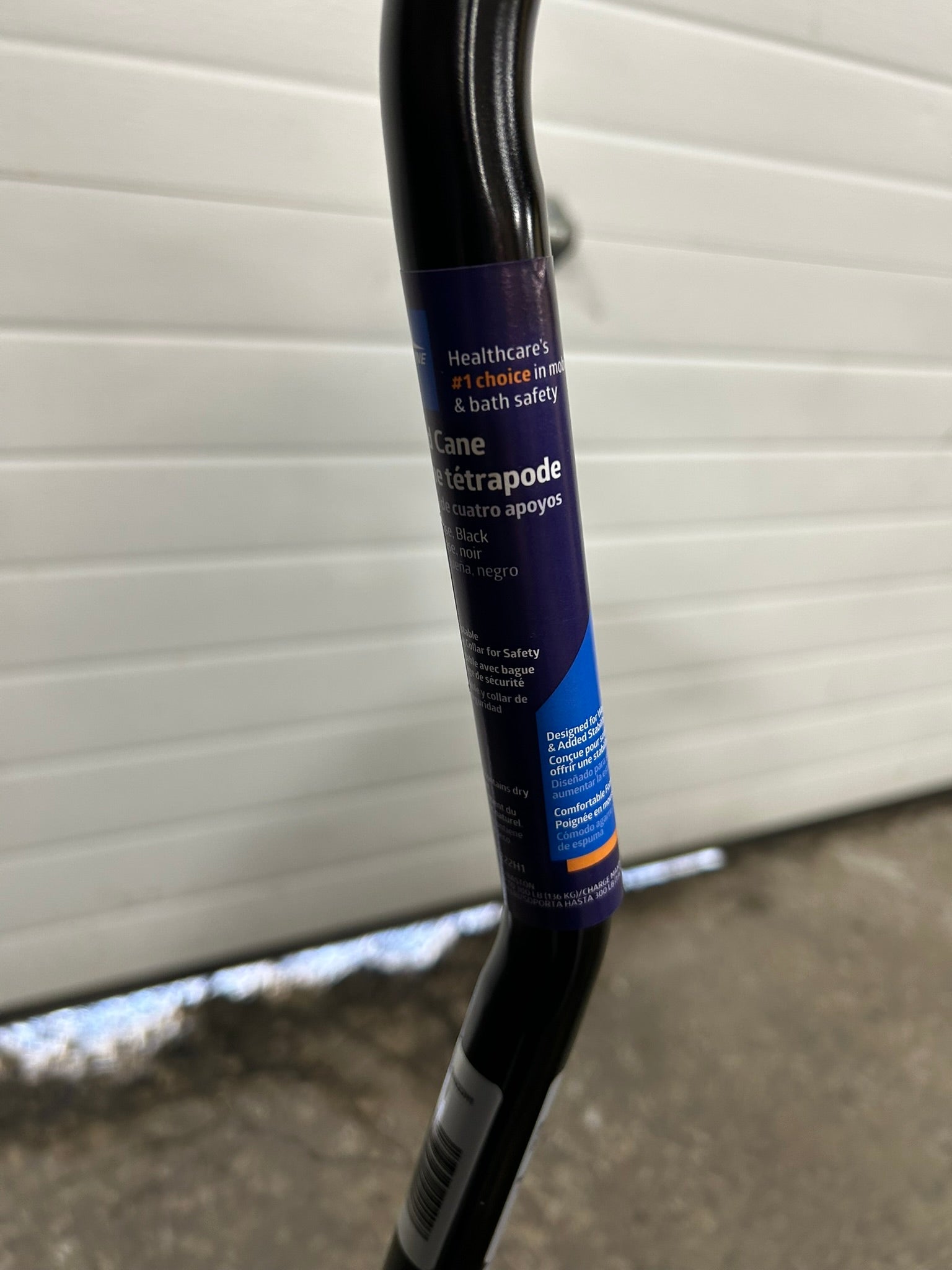 Medline MDS86222H1 Quad Cane Black - Max Weight 300 LB