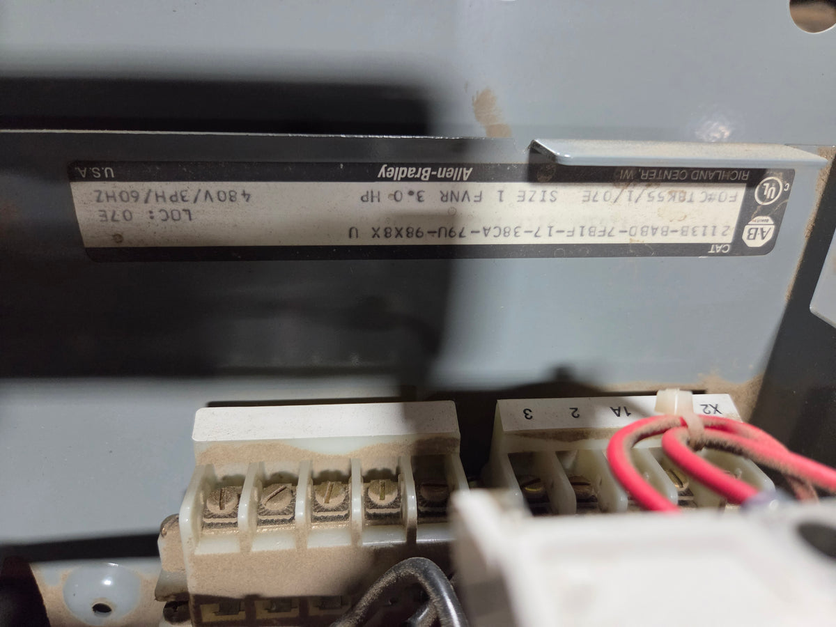 Allen-Bradley MCC Bucket 2113B Size 1 FVNR 15A Breaker 3.0HP 3PH 480V - No Door