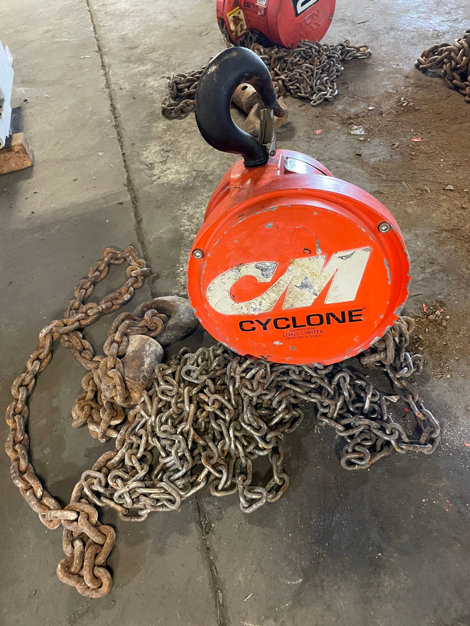 CM Cyclone 2 Ton Manual Chain Fall Hoist with Load Limiter S5904TB