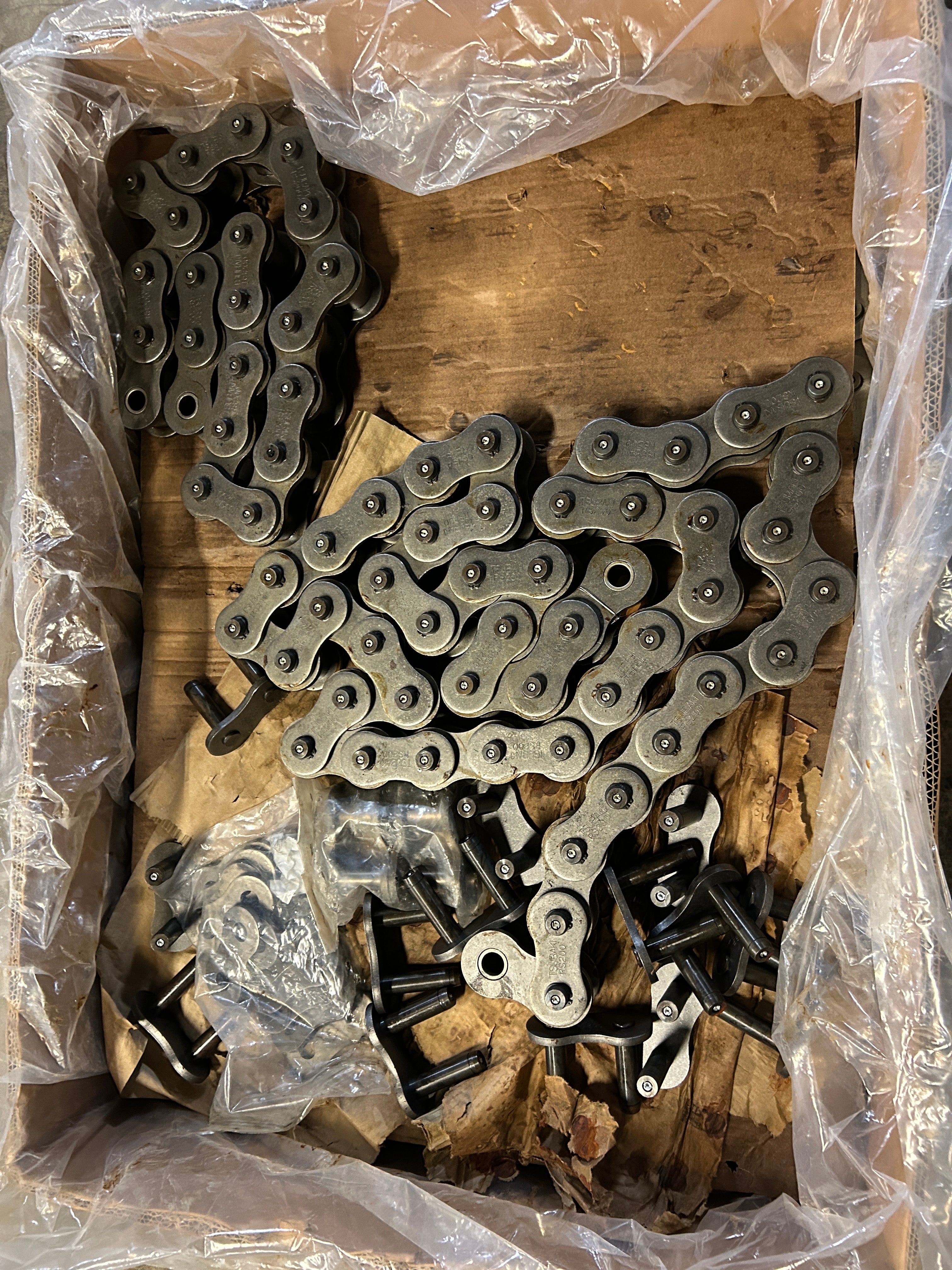 US Tsubaki RS200 Chain Link Assembly 200D-3 Rivet Circlip & Lube Assy 130 Feet