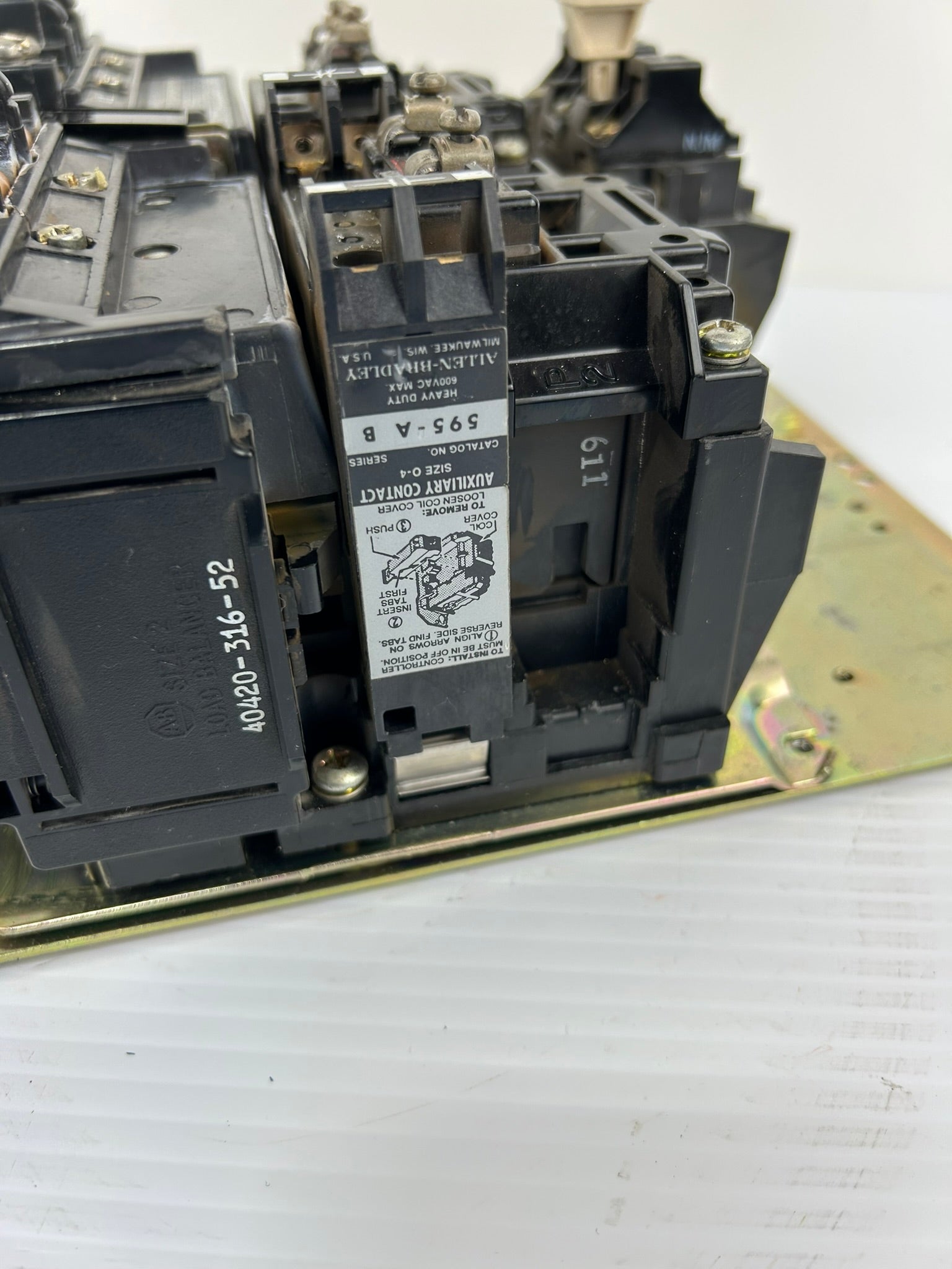 Allen Bradley 505-C0B Reverse Starter Assembly Series B Size 2 with 595-A