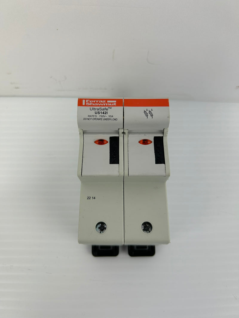 Ferraz Shawmut US142I Mersen UltraSafe Fuse Holder 750V 50A 2P - Lot of 2