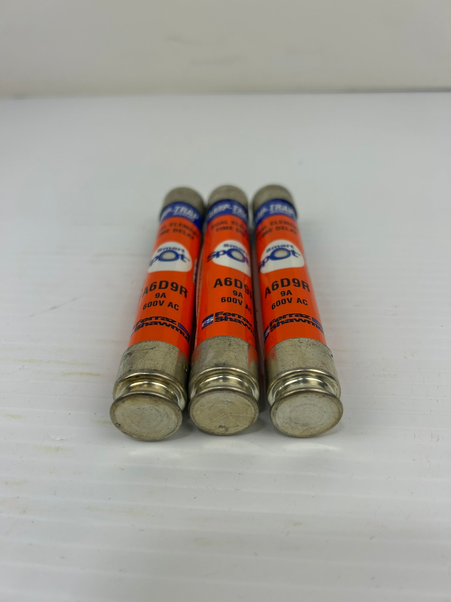 Ferraz Shawmut A6D9R Dual Element Time Delay Fuse 9A 600VAC - Lot of 3