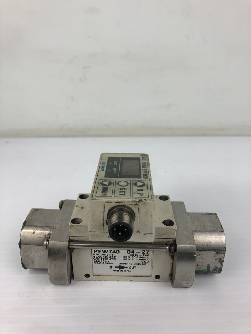 SMC PFW-740-04-27 Flow Switch DC 12~24V NPN 30V 80mA 1MPa