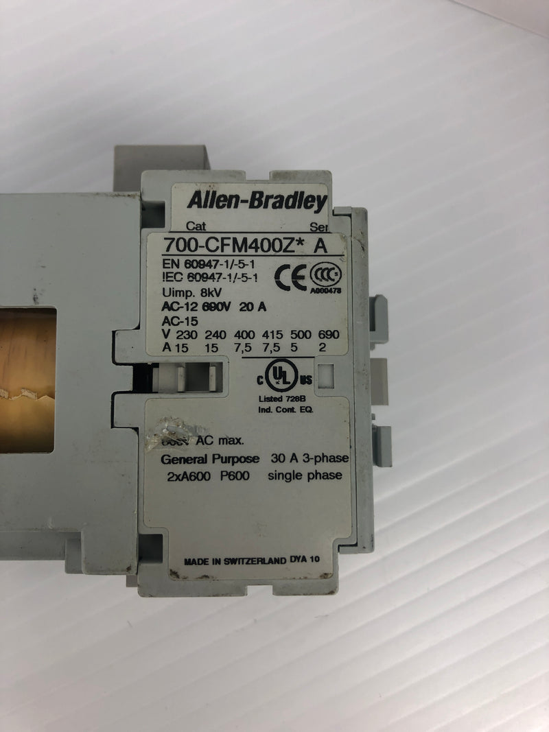 Allen-Bradley 700-CFM400Z Contactor 690V 20A 3PH 8kV