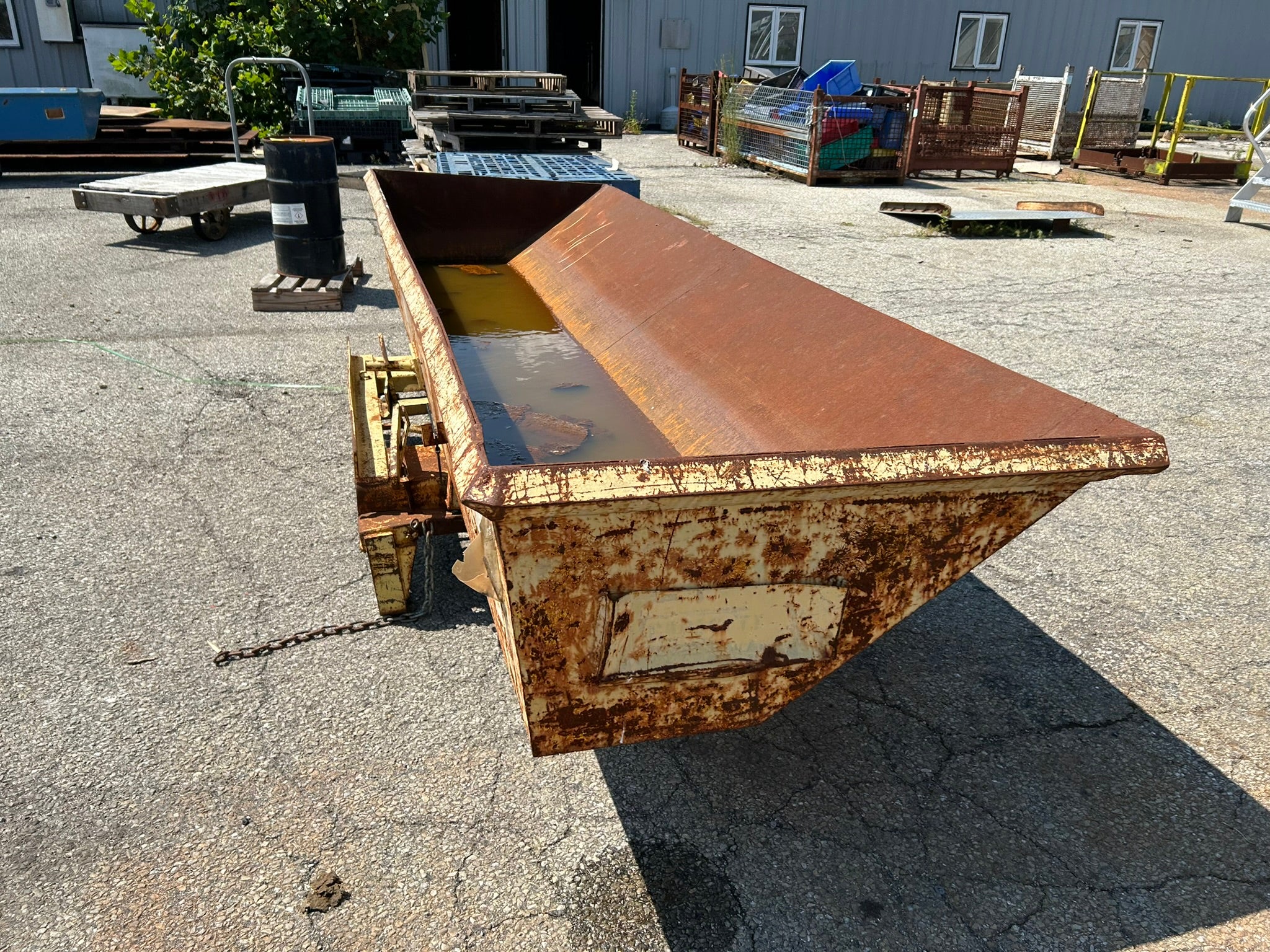 Dump Hopper Painted Steel with Fork Pockets 129" L x 41" W x 33" H OD Yellow