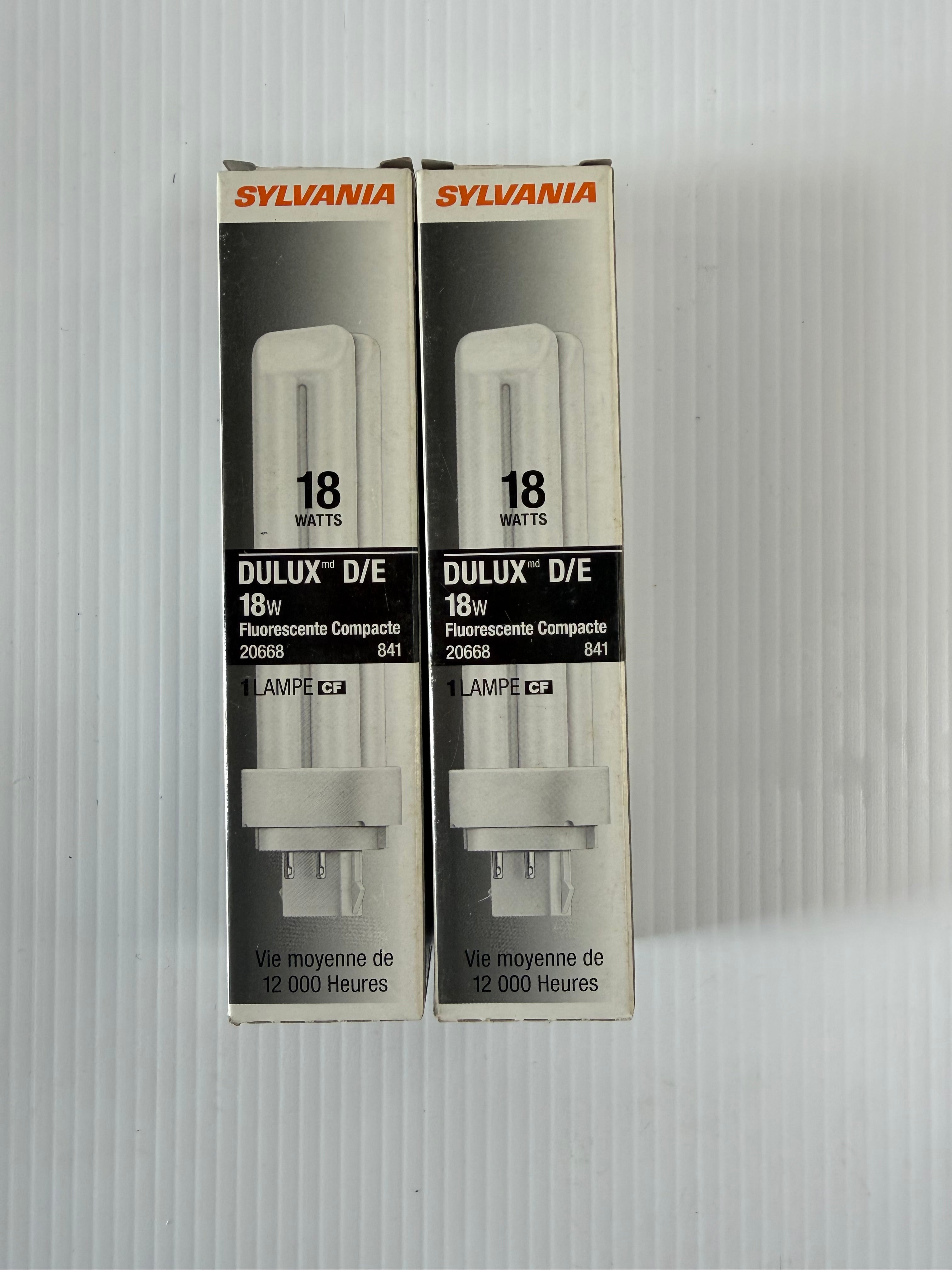 Lot of 2 Sylvania Dulux D/E 18 Watts 20668
