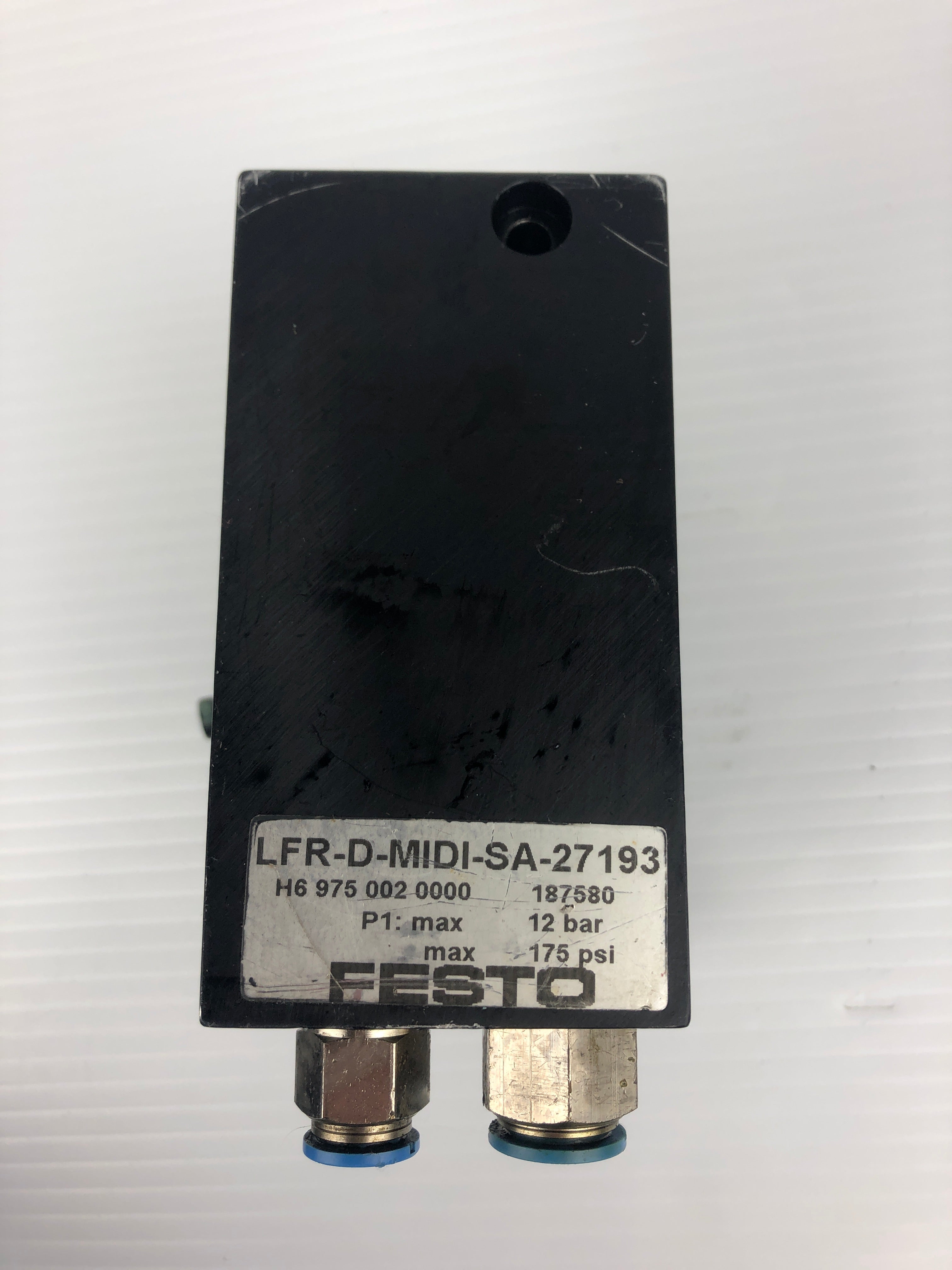 Festo LFR-D-MIDI-SA-27193 Pneumatic Filter Regulator 175 PSI 12 bar 187580