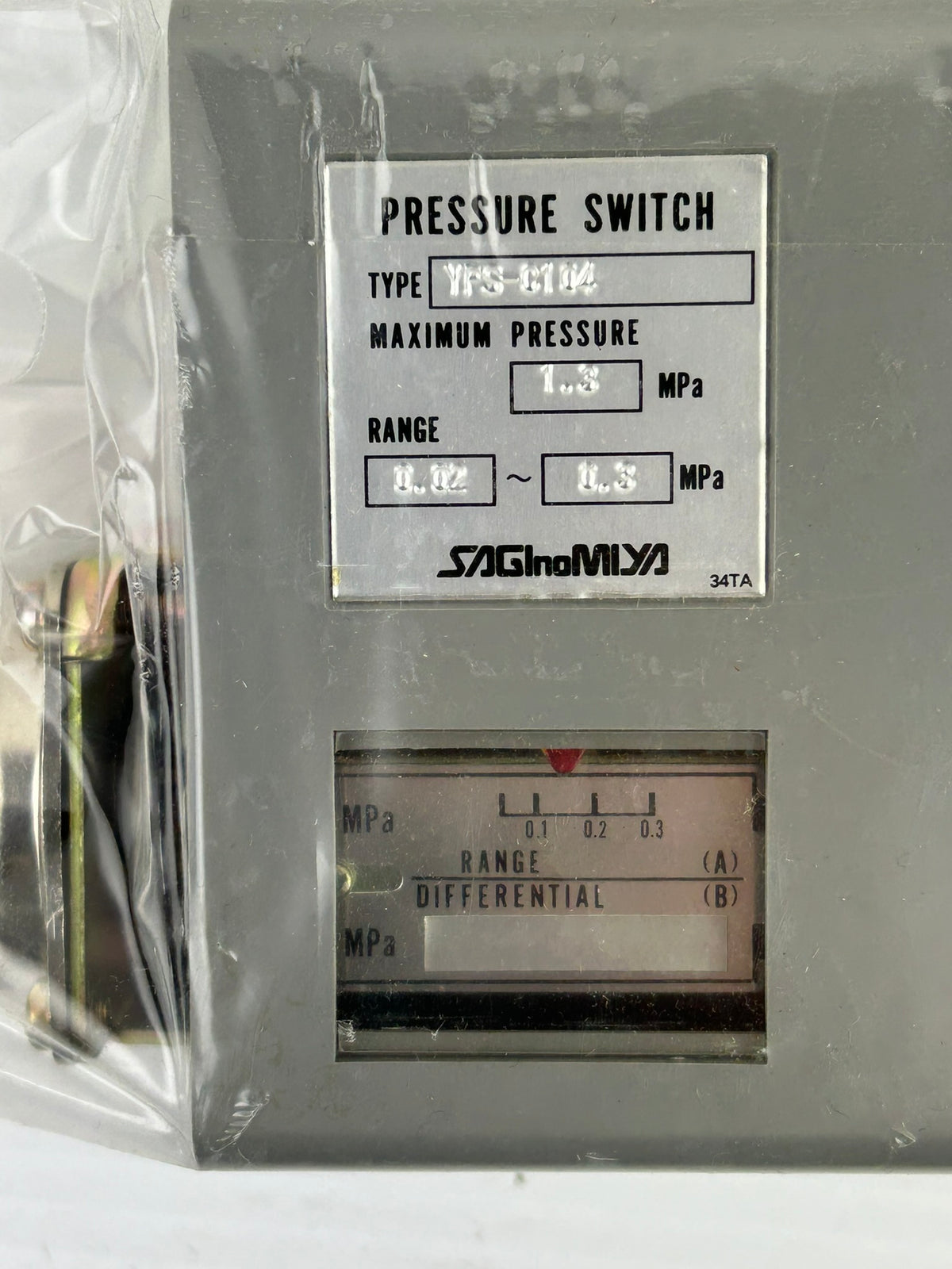 Saginomiya YPS-C104 Pressure Switch 0.02–0.3 MPa Industrial Pressure Control