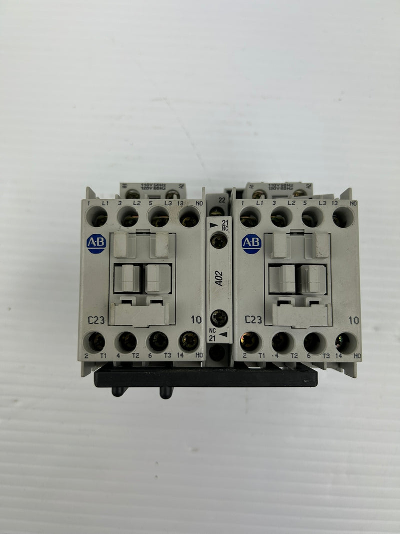 Allen Bradley 100-C23*10 Contactor Ser. C w/ 100-FSV136 - 2 Contactors Connected