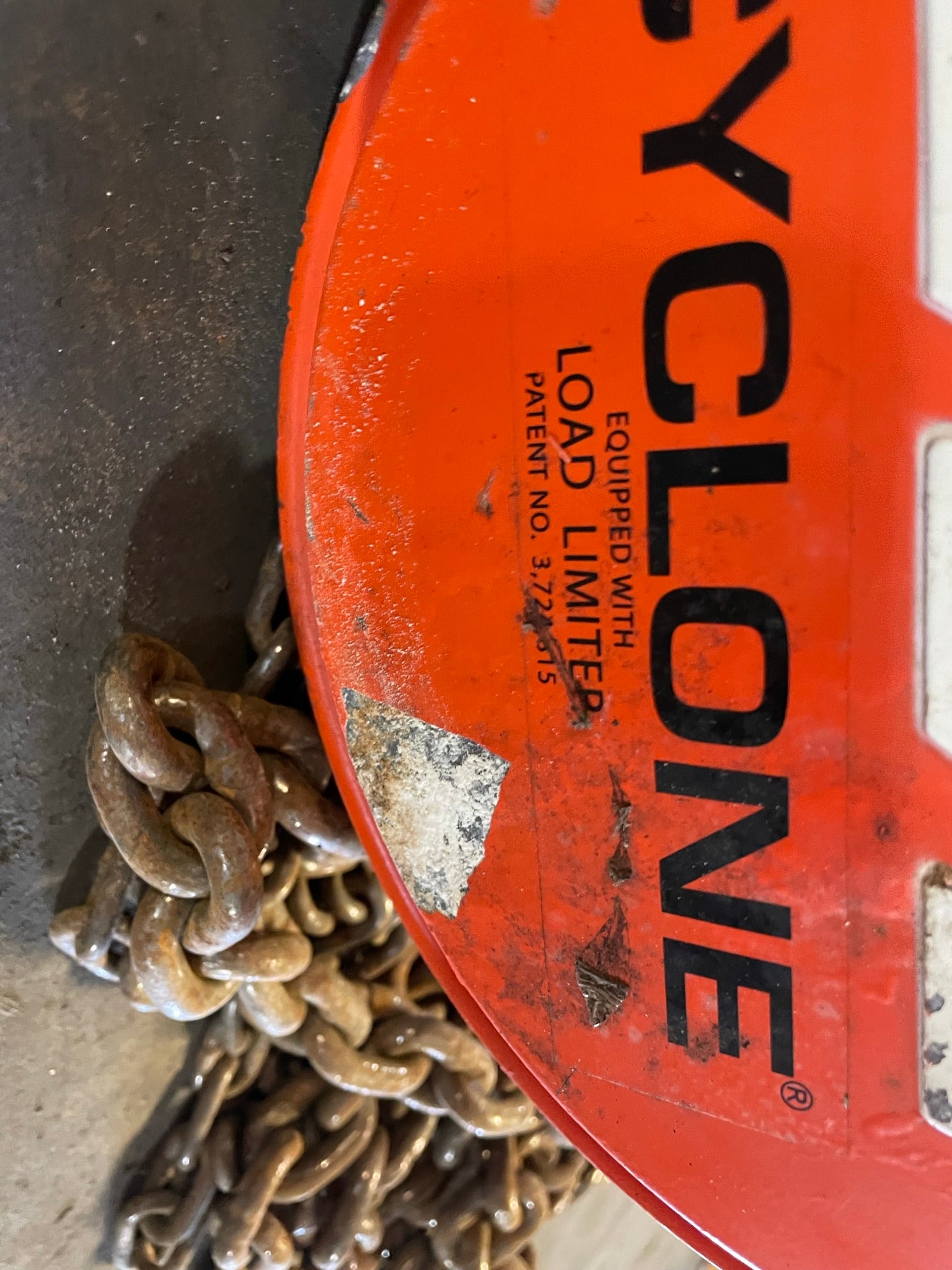 CM Cyclone 2 Ton Manual Chain Fall Hoist with Load Limiter S5839TB