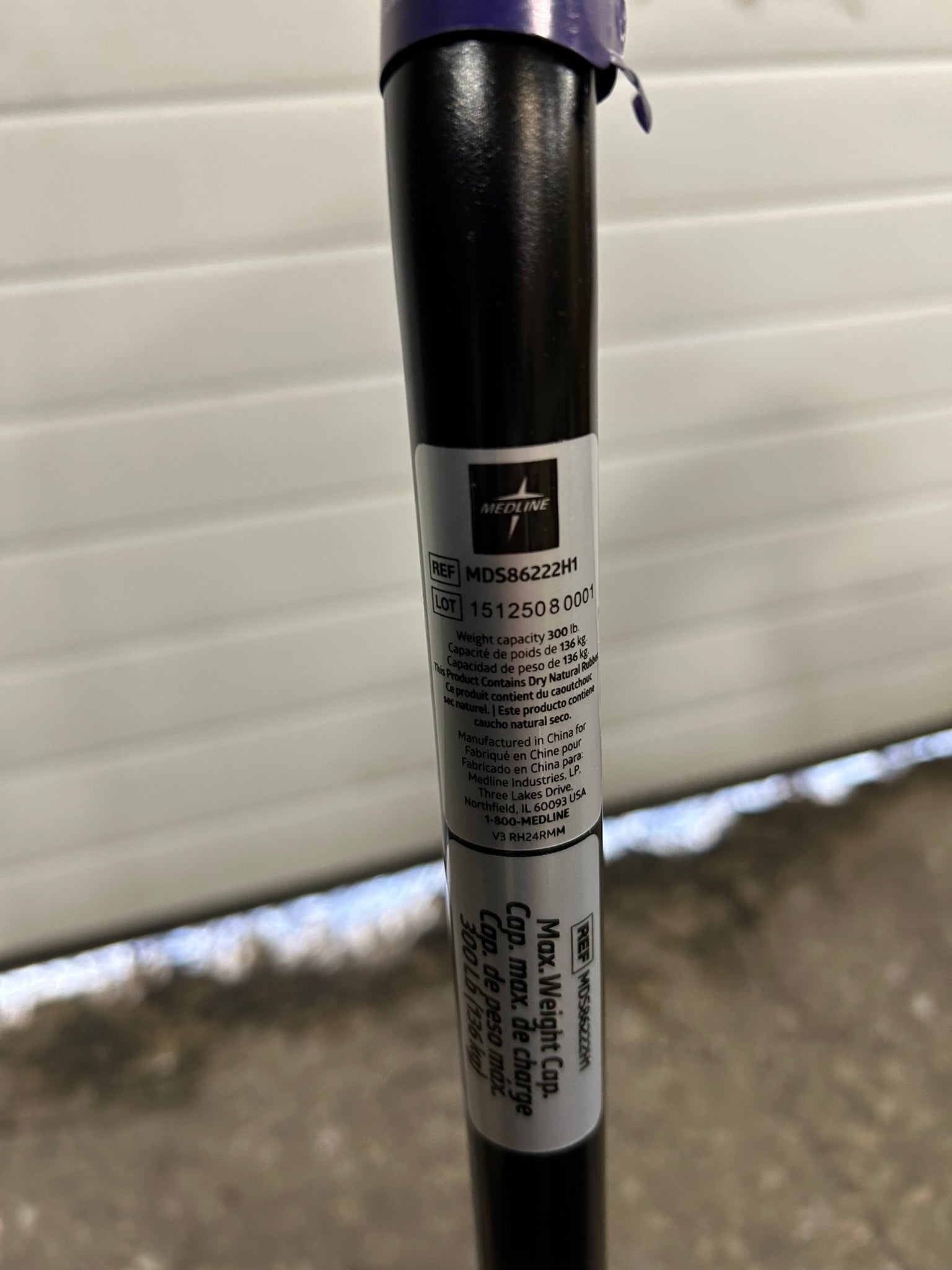 Medline MDS86222H1 Quad Cane Black - Max Weight 300 LB