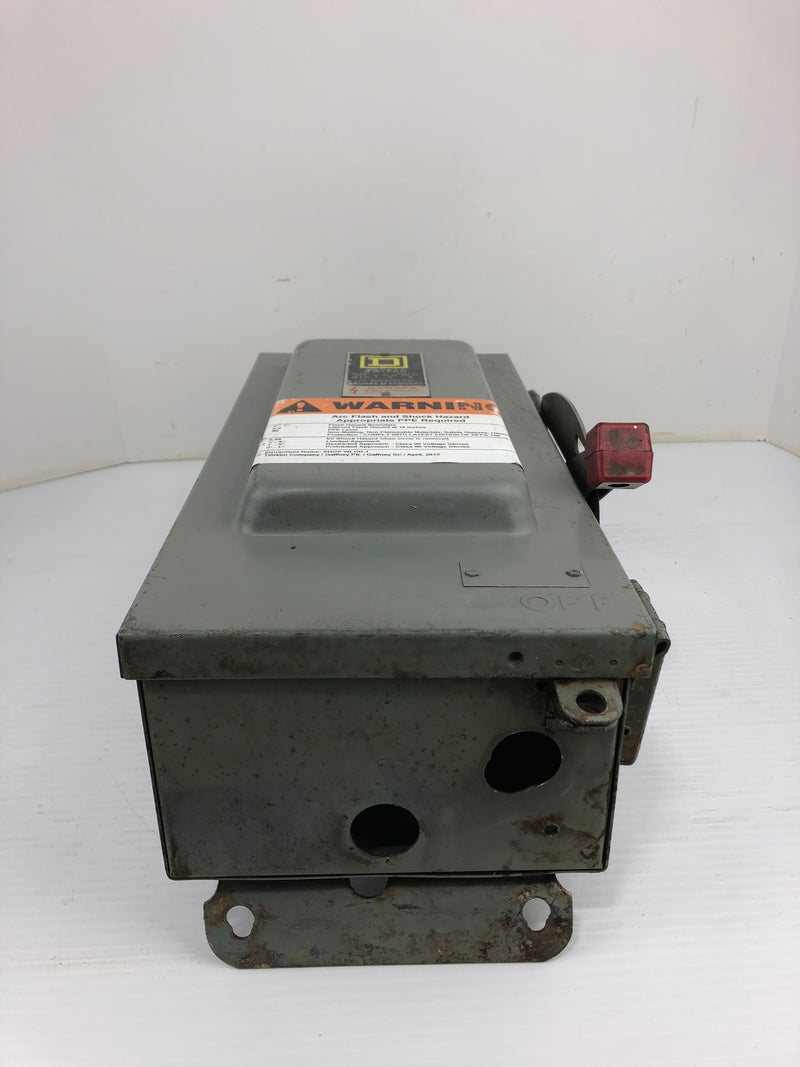 Square D H362AWK Safety Switch Series E1 600V 60A 3PH Fusible Type 3, 3R, 12