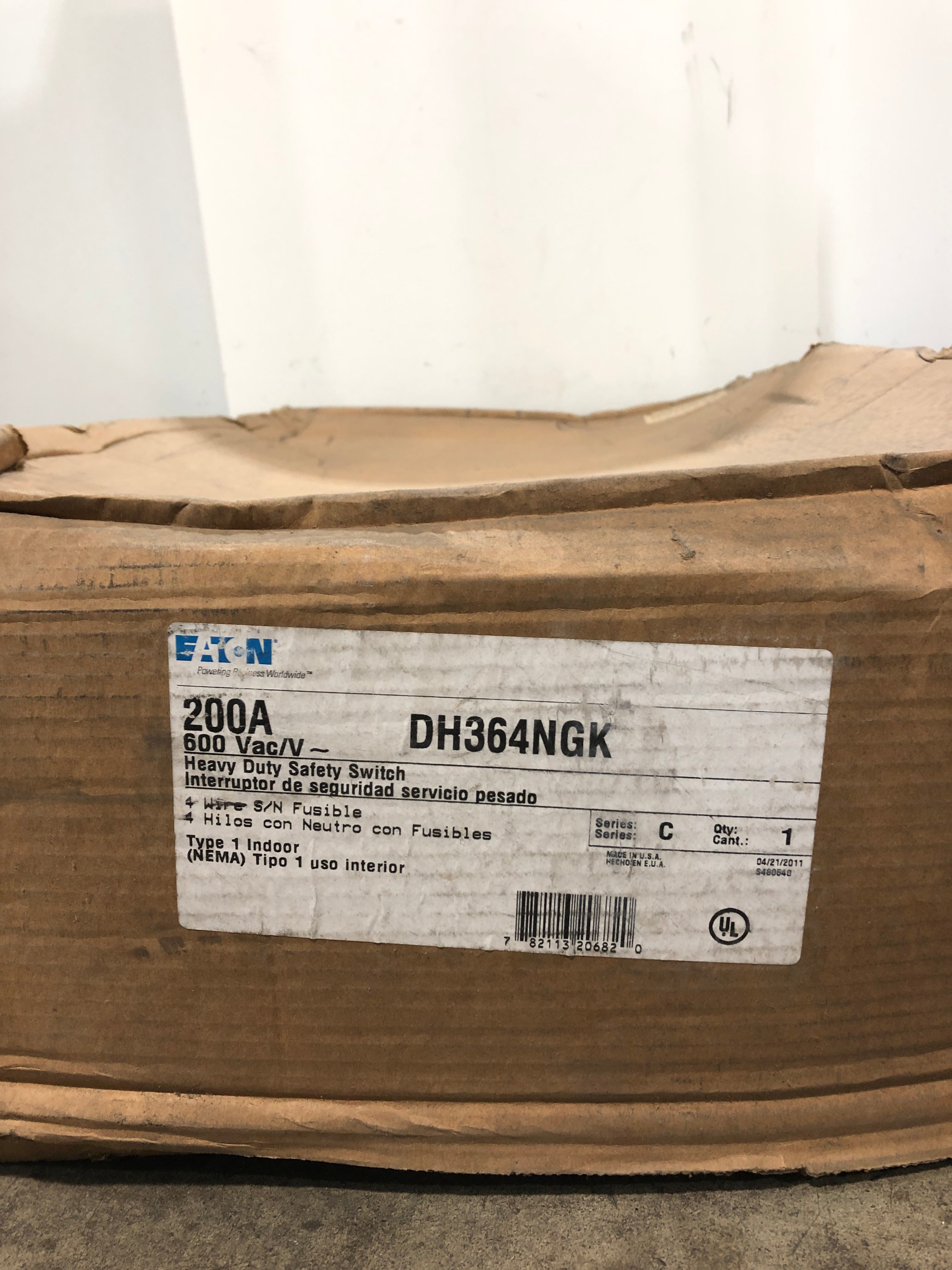 Eaton Cutler-Hammer DH364NGK Heavy Duty Safety Switch 200A Series C Type 1