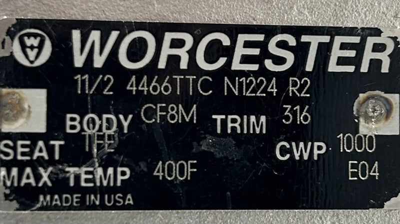 Worcester Controls Flowserve 1539SN R6 Pneumatic Actuator Series 39 Valve