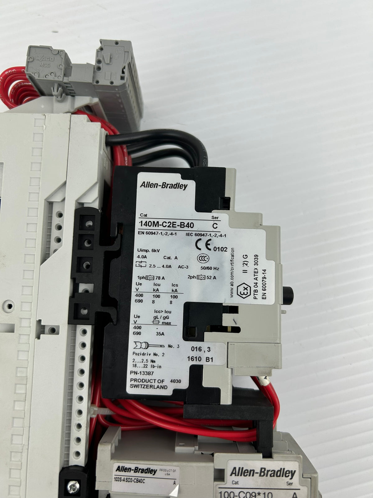 Allen-Bradley 140M-C2E-B40 Motor Starter 100-C09*10 Contactor Assembly 100-S