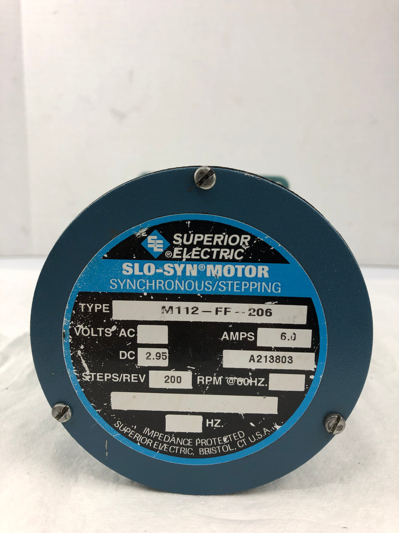 Superior Electric M112-FF-206 Slo-Syn Stepping Motor 200 RPM 2.95VDC 6.0A