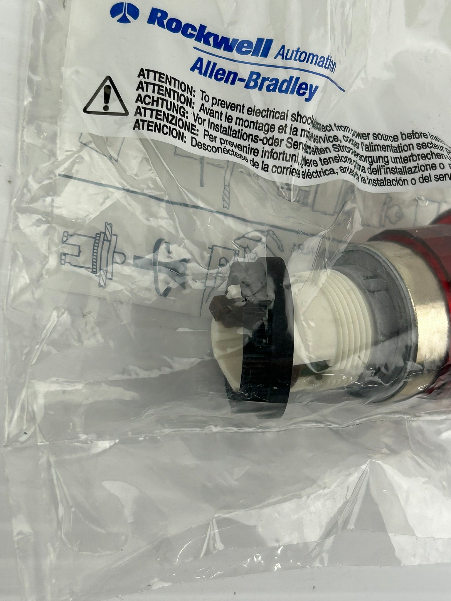 Allen Bradley 800ES-LMP24 Red Push Button Series A - Lot of 2