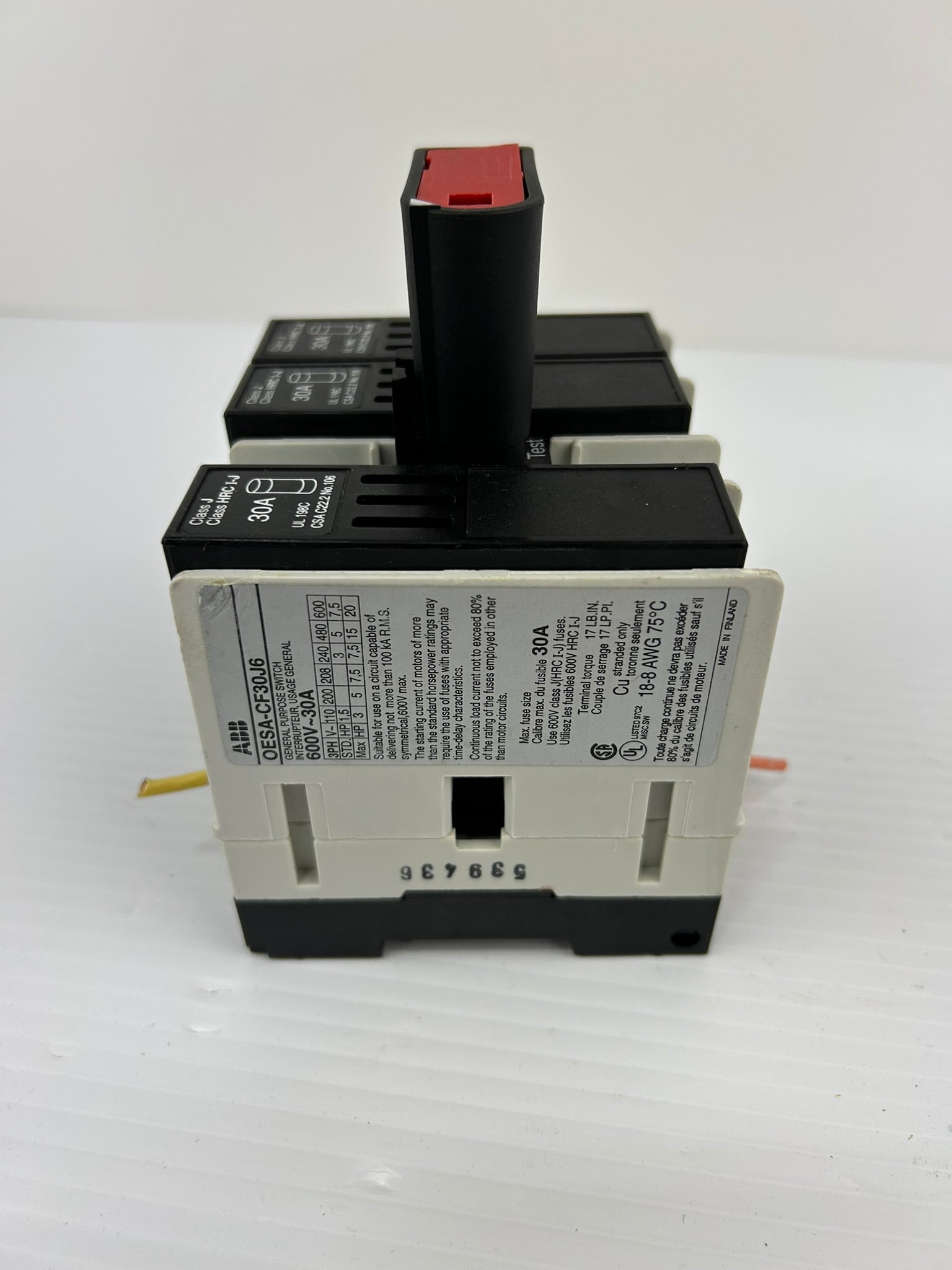ABB OESA-CF30J6 Fusible General Purpose Switch 30A 600V