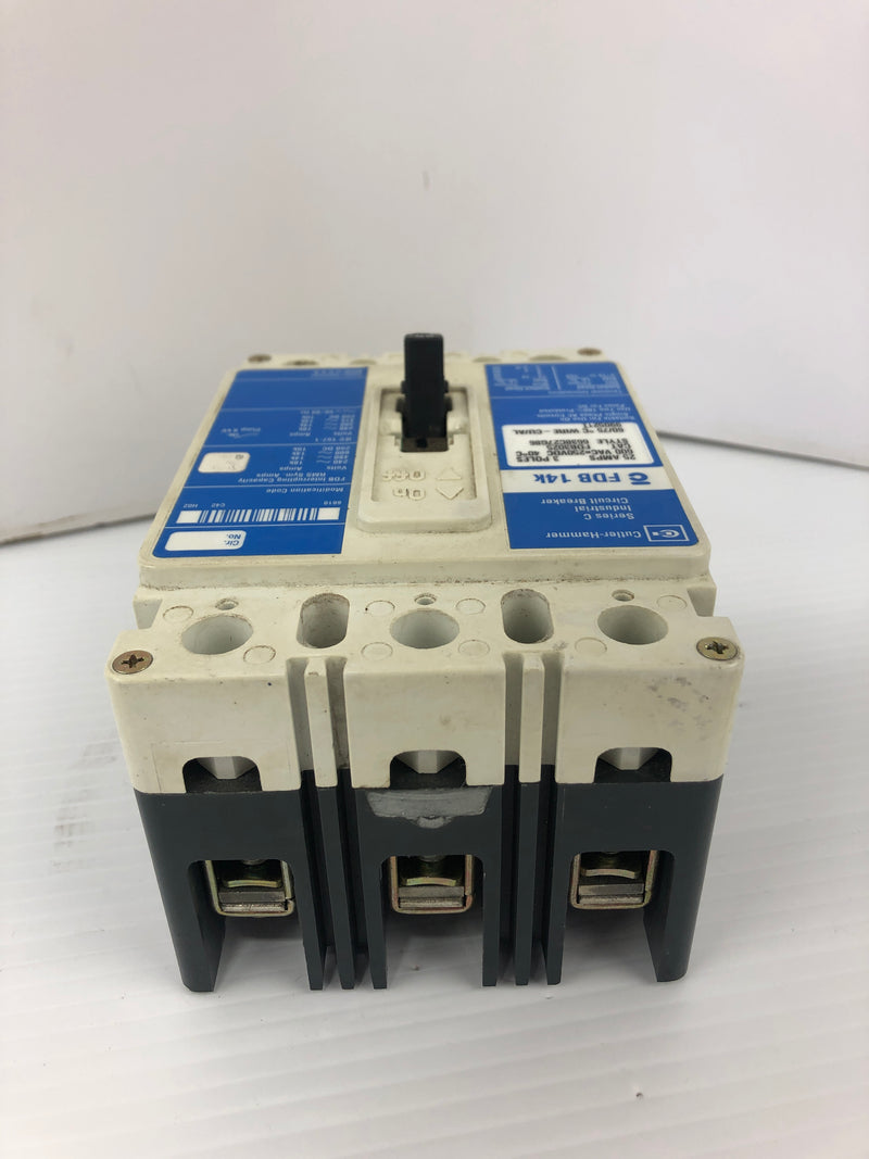 Cutler-Hammer FDB3025 Industrial Circuit Breaker FDB14K Ser. C 600VAC 25A 3P