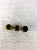 2" Brass Panel Mount Female Stage Pin Plug Contact Connector - Lot of 3