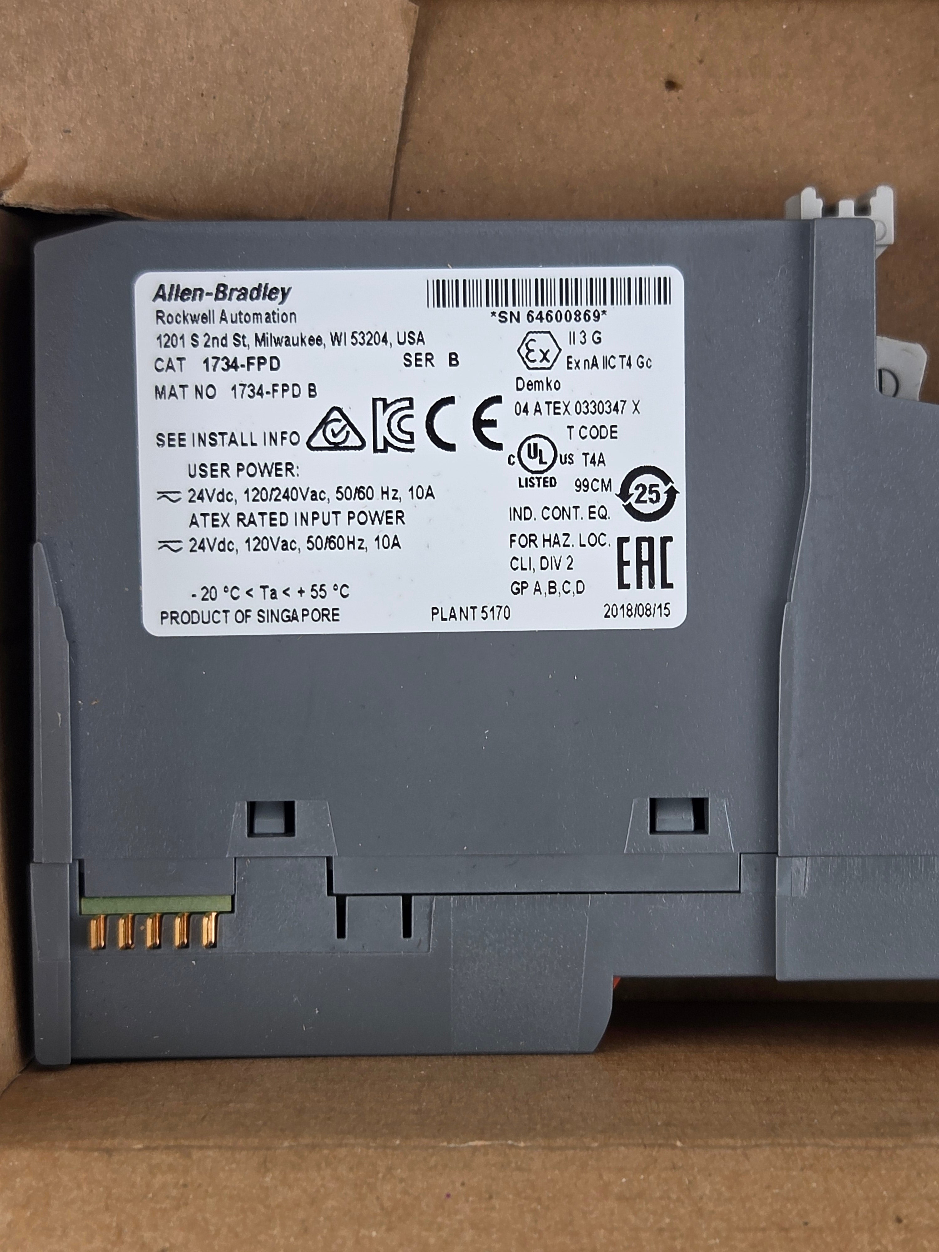 Allen Bradley 1734-FPD Point I/O Field Distributor Module Series B 1734-RTB /A
